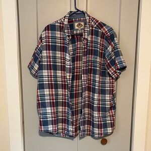 Classic Blue and Red Plaid Men's Shirt
